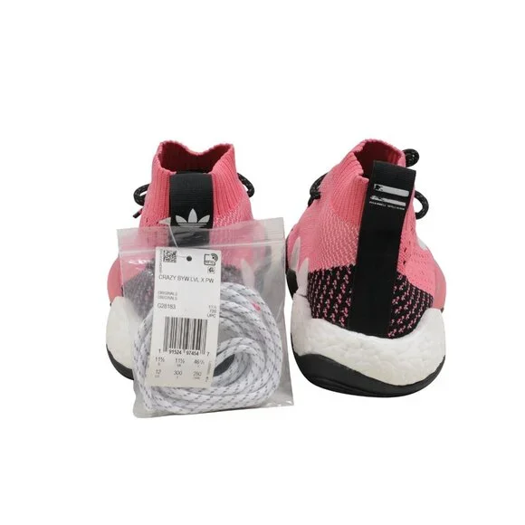 Adidas Pharrell Williams Mens Crazy BYW LVL X Ambition Sneakers US12 Pink White